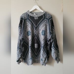 Mens XL vintage Massimo Acrylic wool blend sweater - clovers lucky made in italy